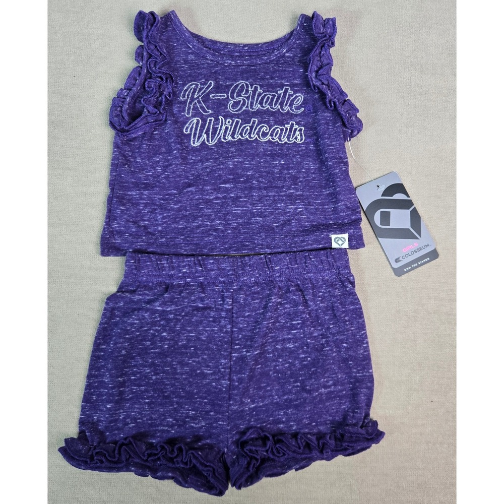 Colosseum K-State Wildcats Infant Girls Purple Space Dye Ruffle Set 6-12 Months